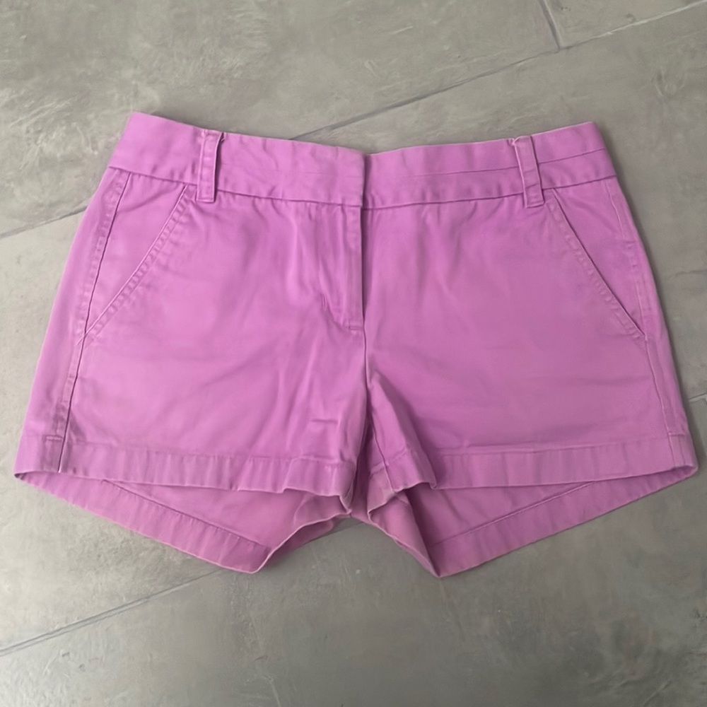 purple j. crew chino shorts